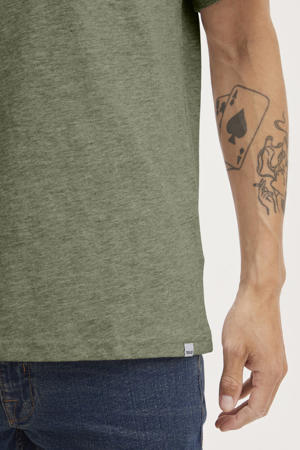 gemeleerd regular fit T-shirt groen
