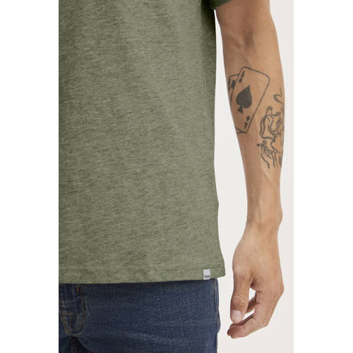Solid gemeleerd regular fit T-shirt groen afbeelding