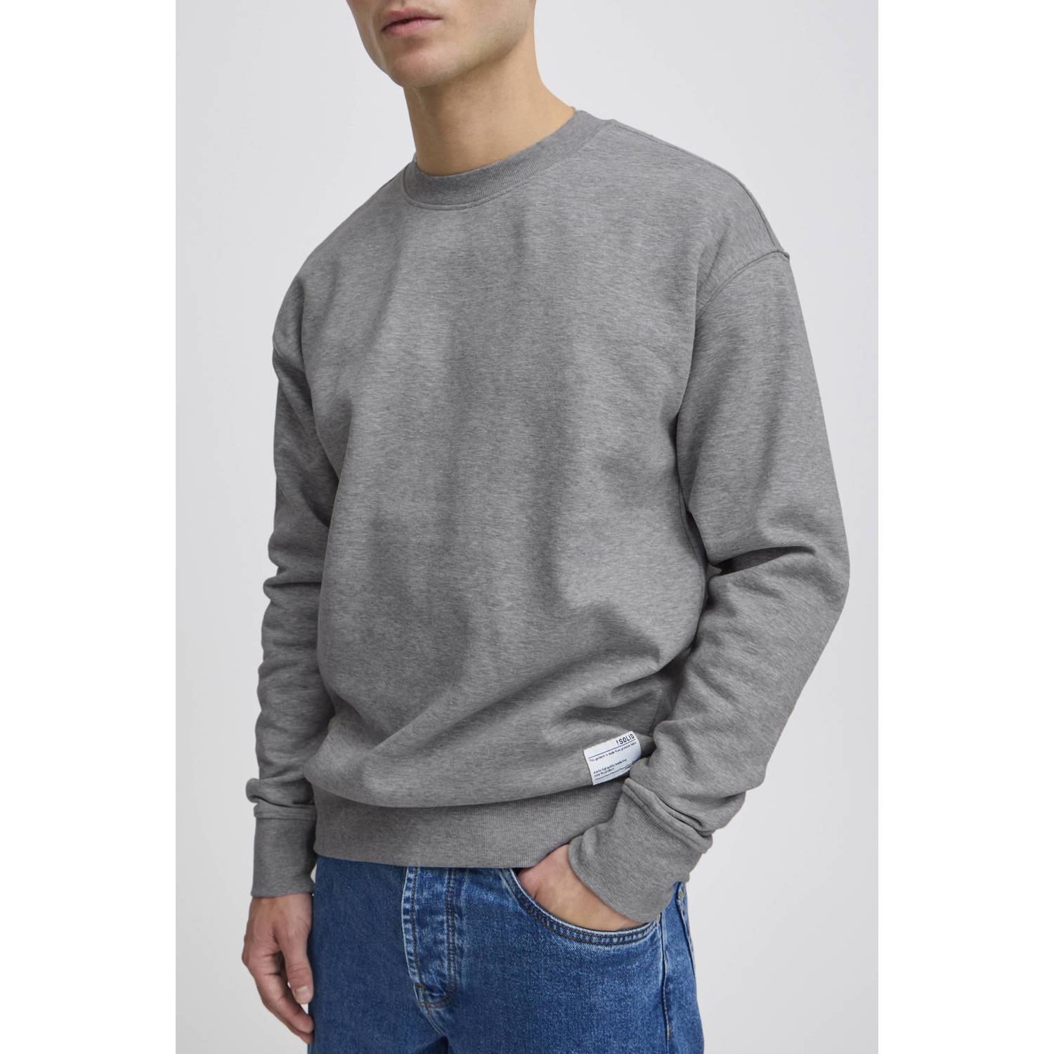 Solid gemêleerde sweater SDLenz grijs