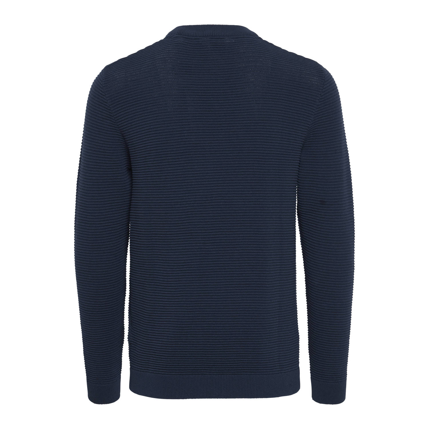 Solid gebreide trui met ingebreid patroon SDValencia donkerblauw