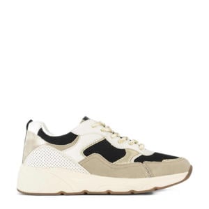 chunky sneakers zwart/beige