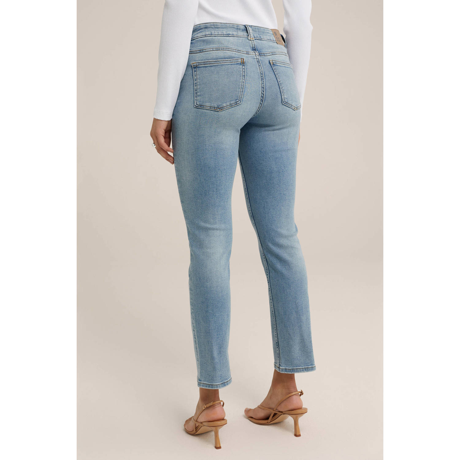 WE Fashion Blue Ridge cropped slim fit jeans light blue denim