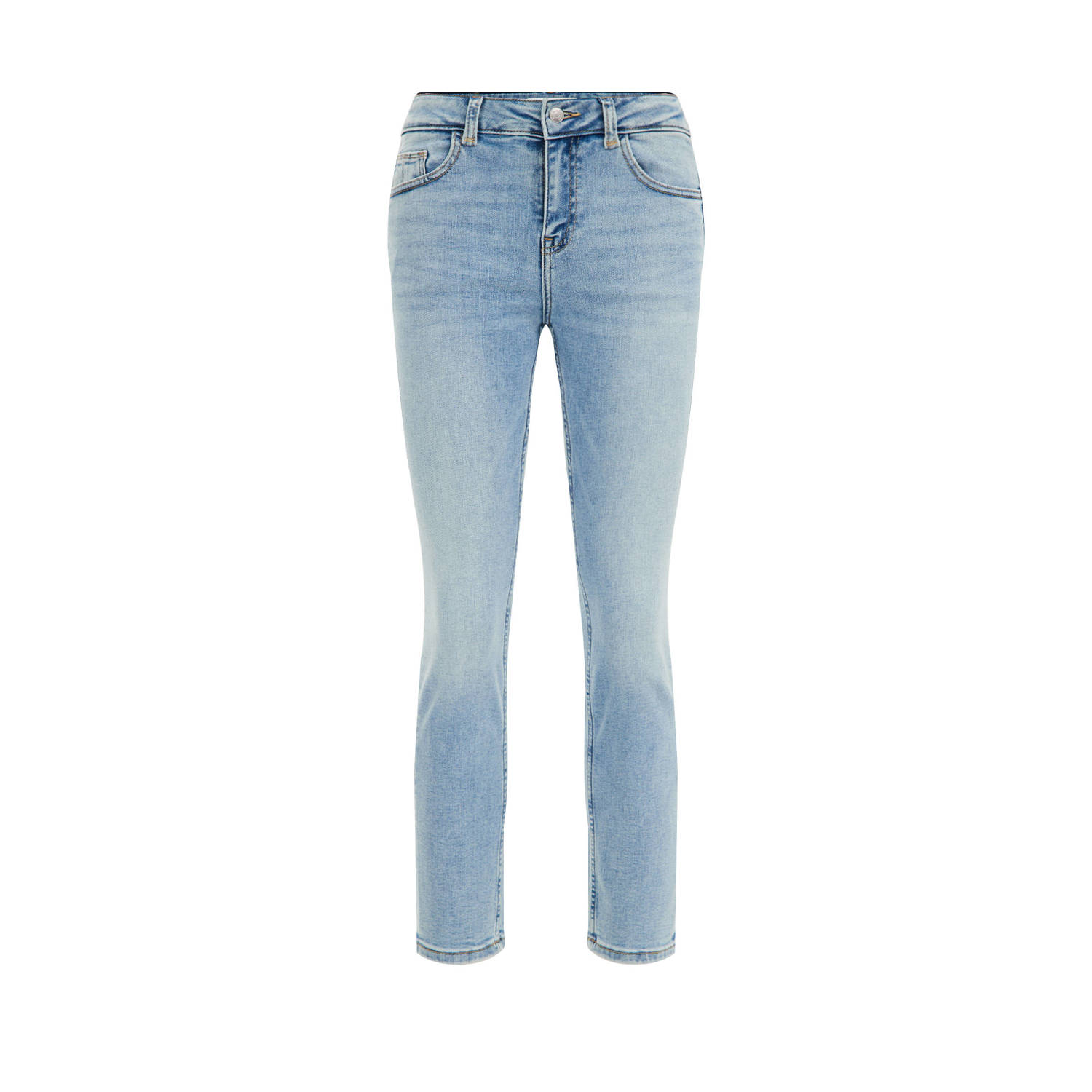 WE Fashion Blue Ridge cropped slim fit jeans light blue denim
