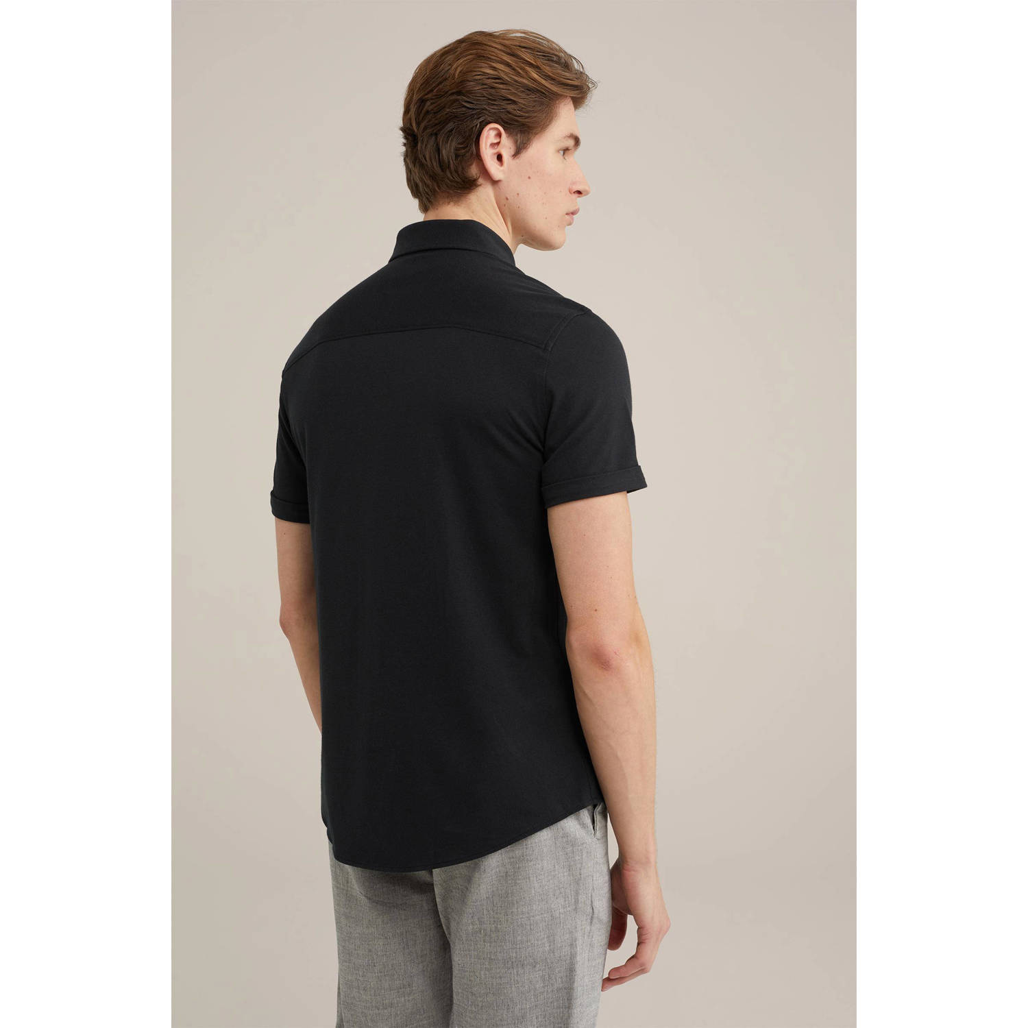 WE Fashion WE Fundamentals slim fit overhemd black uni