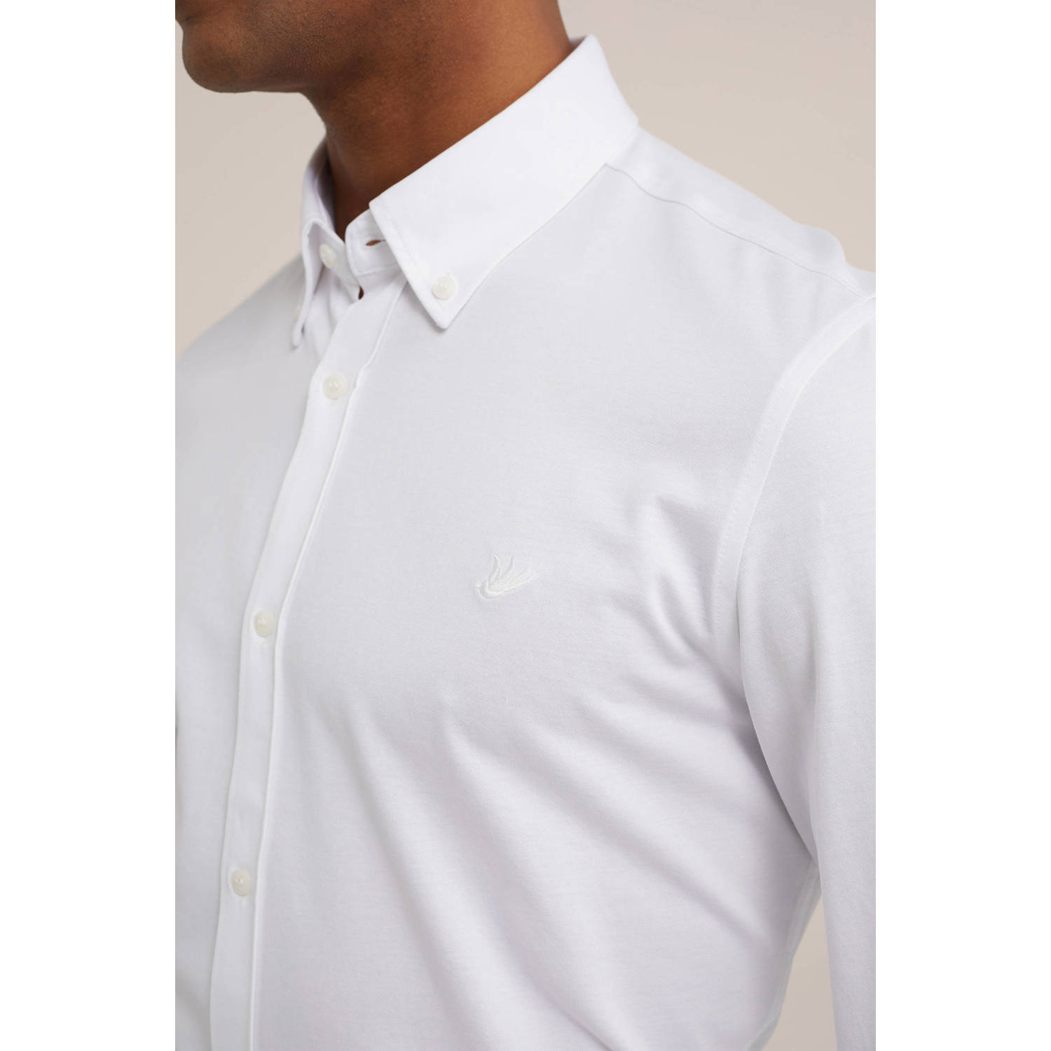 WE Fashion slim fit overhemd wit