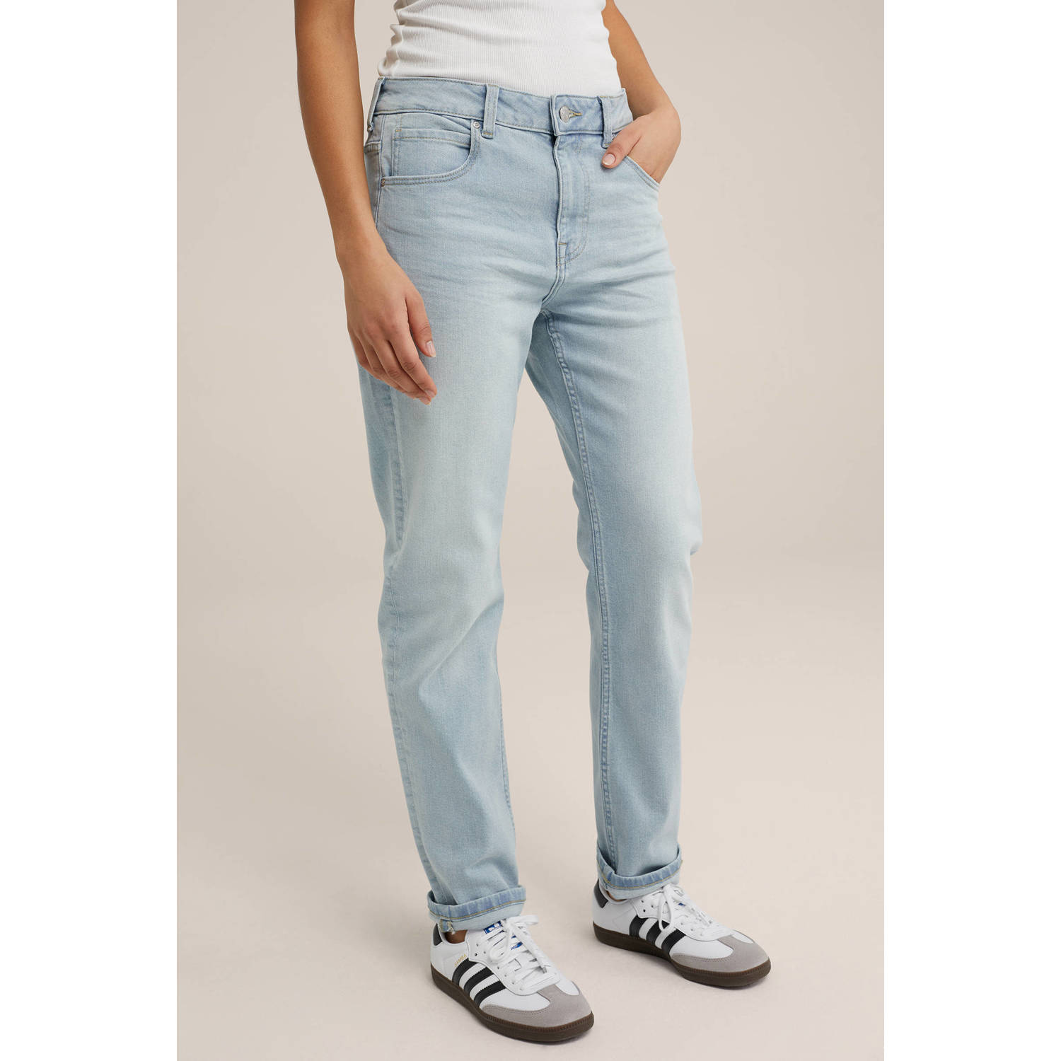 WE Fashion Blue Ridge tapered jeans light blue denim