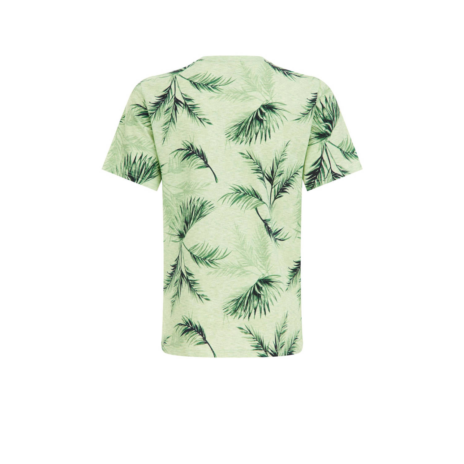 WE Fashion T-shirt met all over print lichtgroen groen