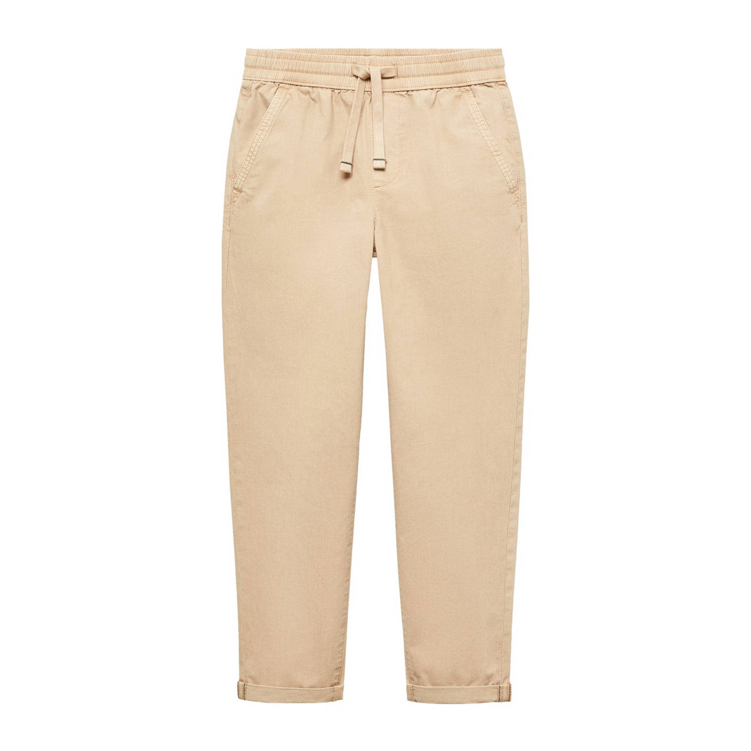 Mango Kids broek pastelbruin Beige Jongens Katoen Effen 116