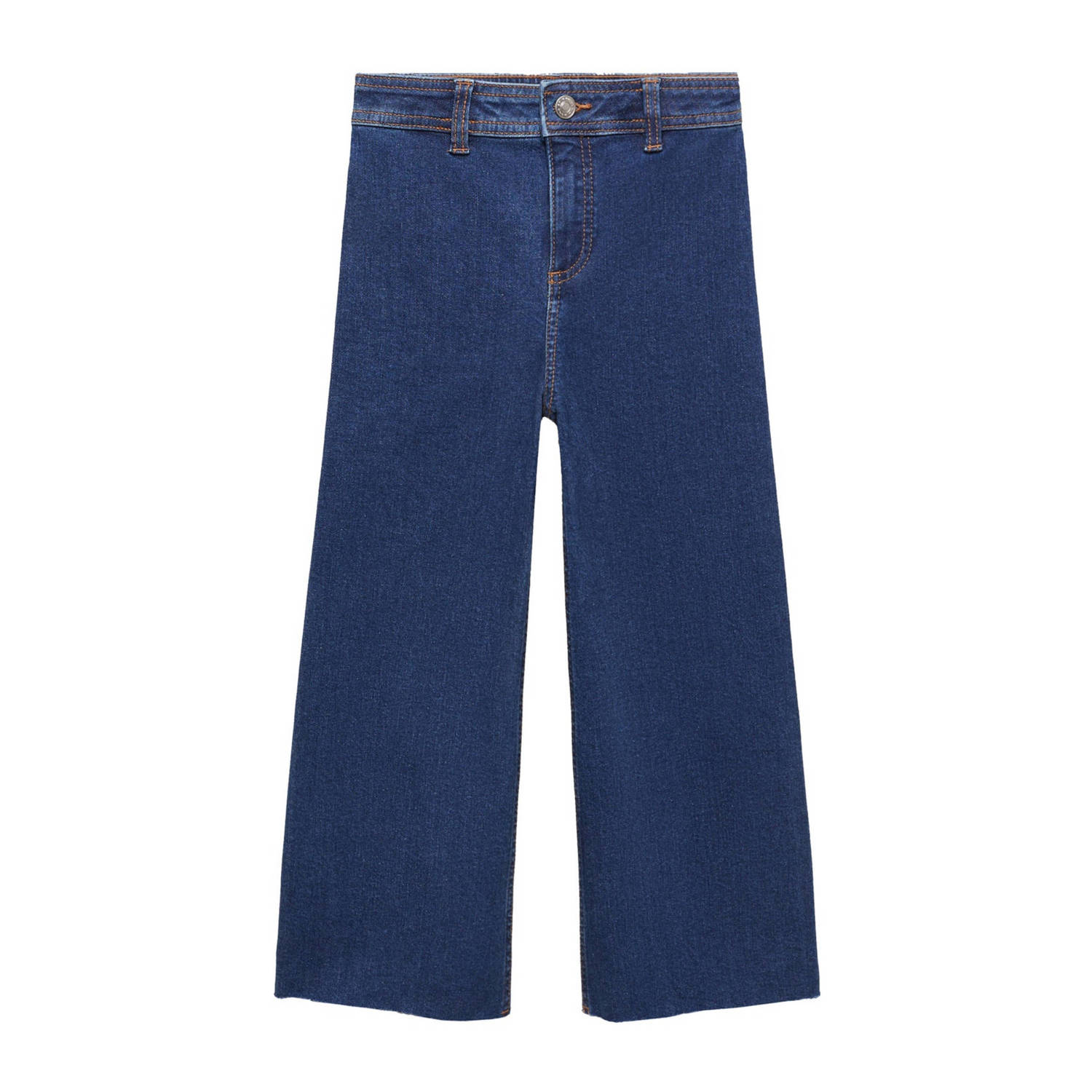 Mango Kids high waist wide leg jeans changeant blauw Meisjes Stretchdenim 122