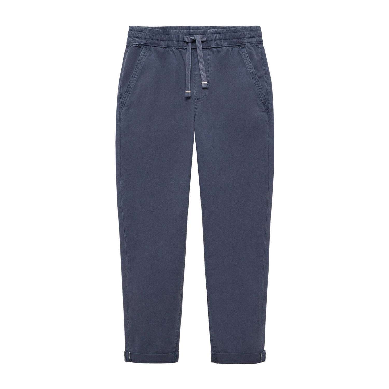 Mango Kids relaxed broek donkerblauw Jongens Katoen Effen 116