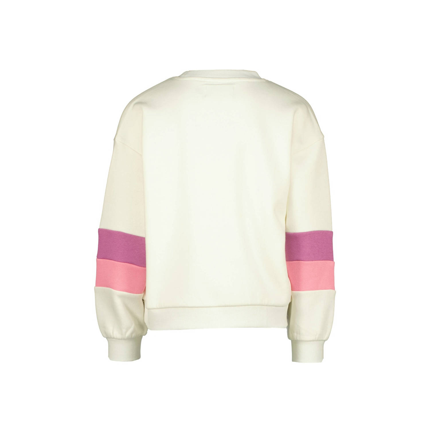 Raizzed sweater Fie met tekst wit paars roze