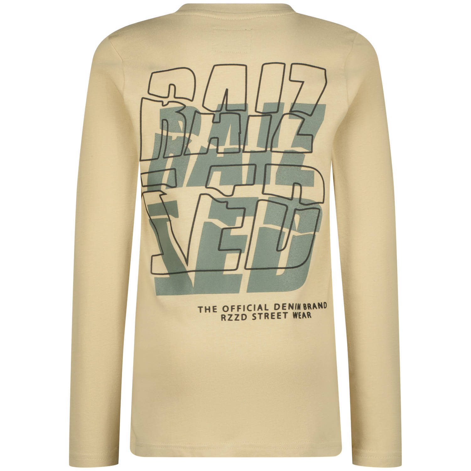 Raizzed longsleeve Cork met backprint zand