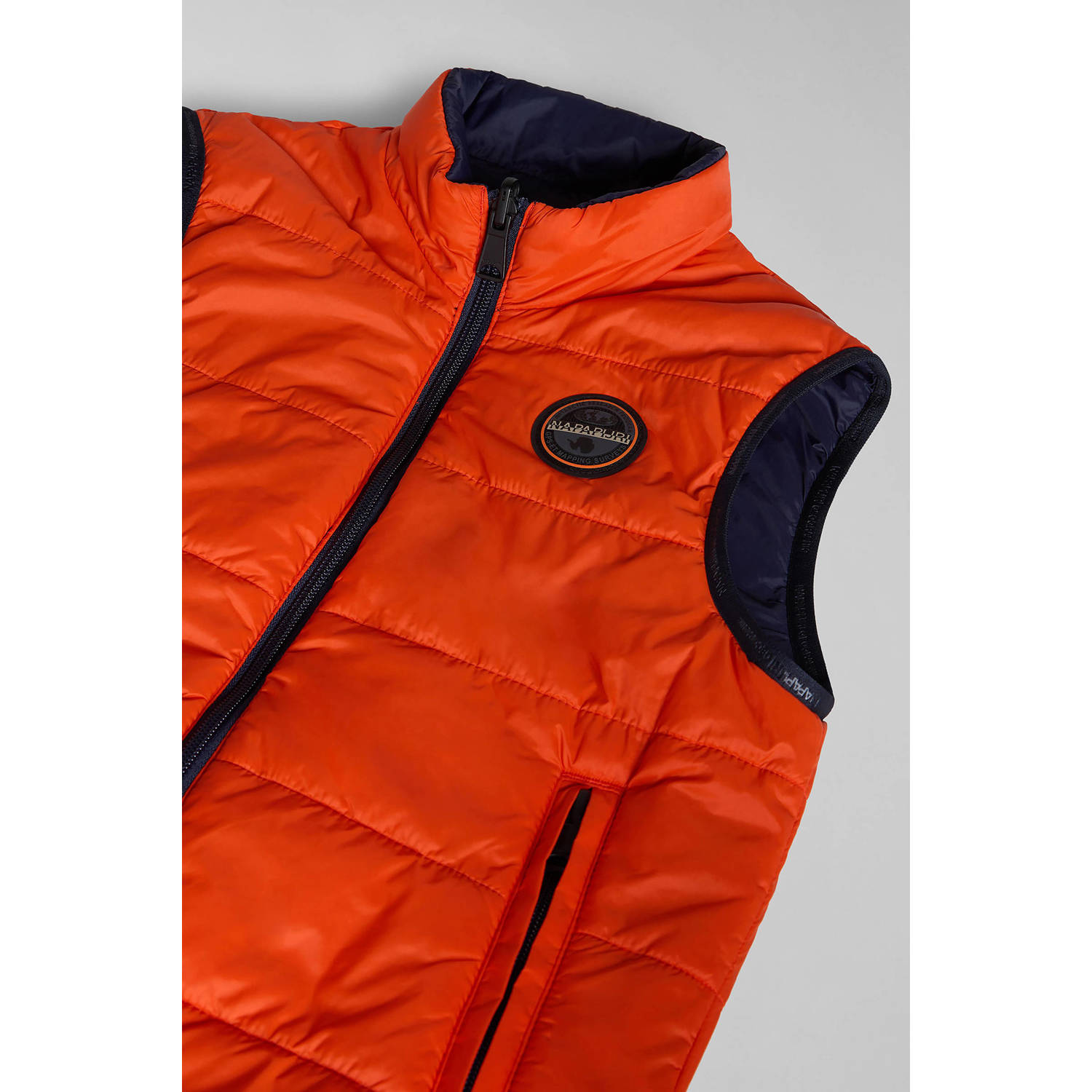 Napapijri bodywarmer met logo rood donkerblauw