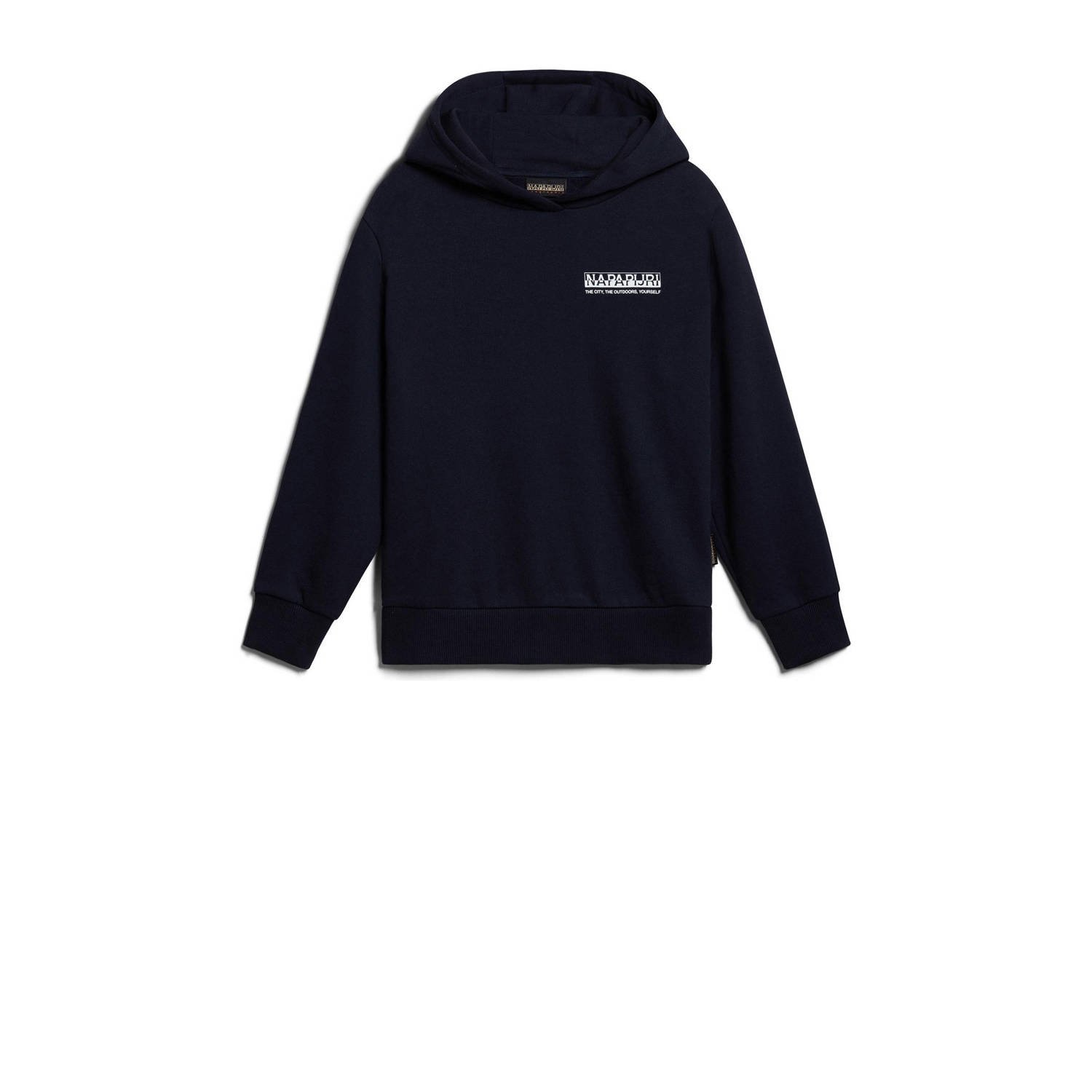 Napapijri hoodie met backprint donkerblauw
