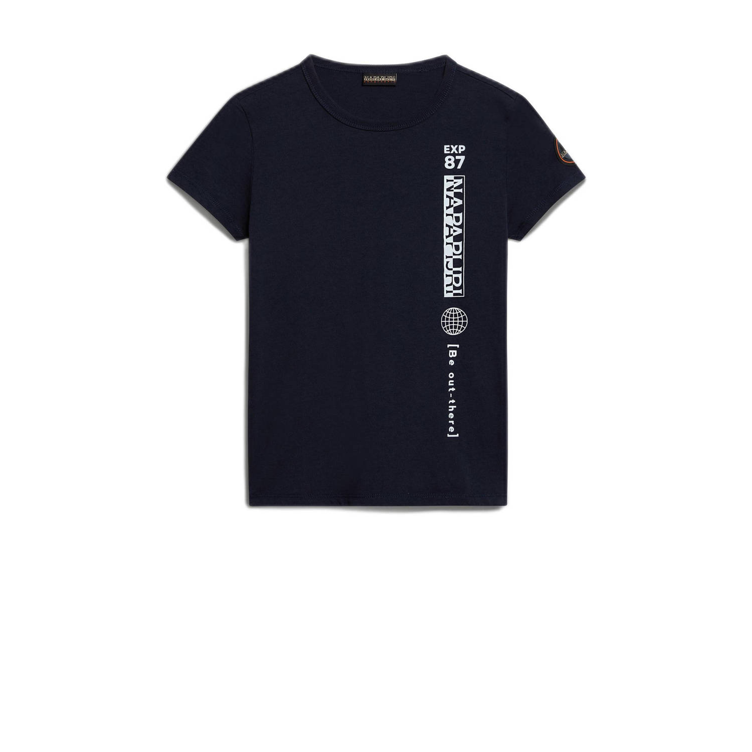 Napapijri T-shirt met logo donkerblauw Jongens Katoen Ronde hals Logo 140
