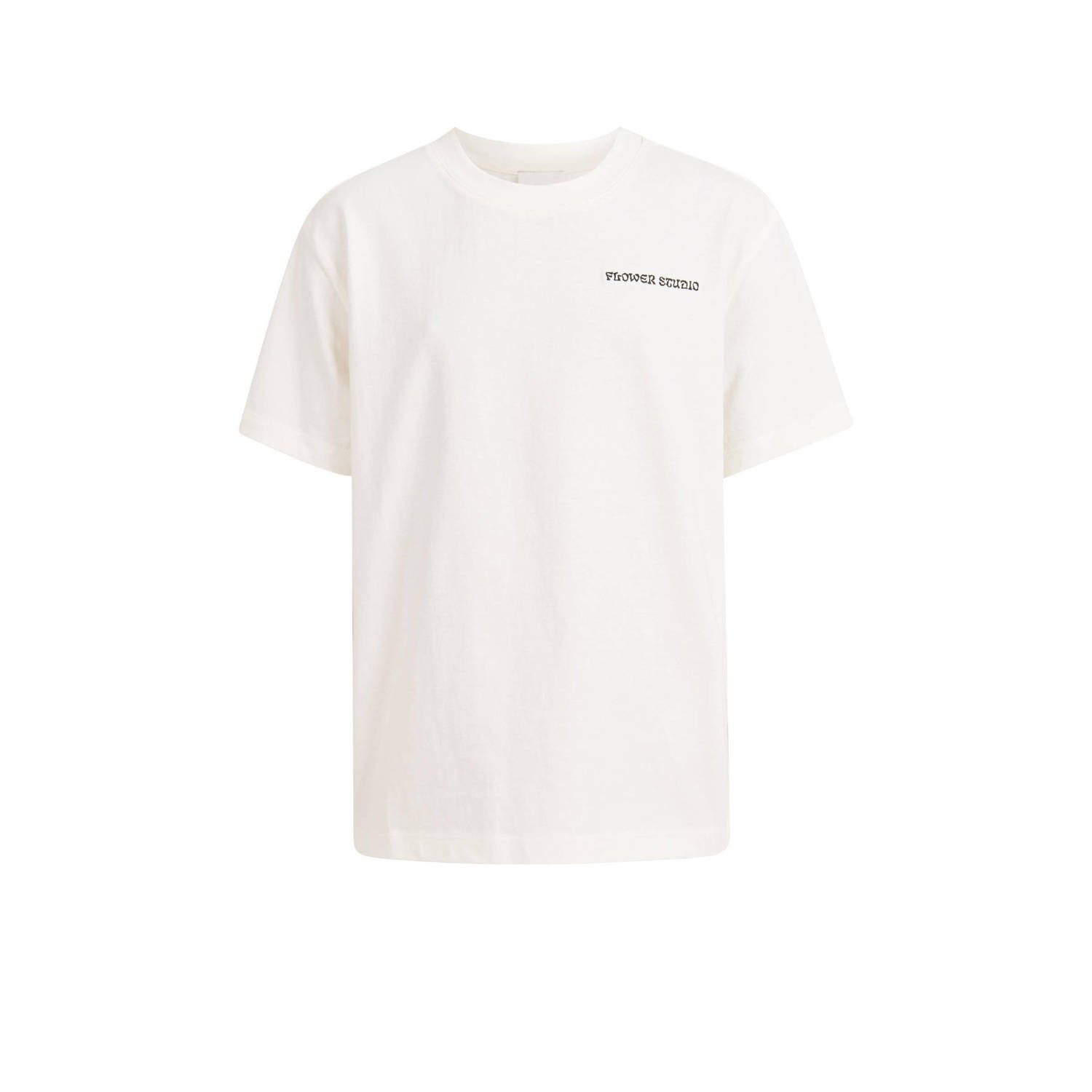 Shoeby T-shirt met backprint offwhite roze Wit Meisjes Katoen Ronde hals 146 152