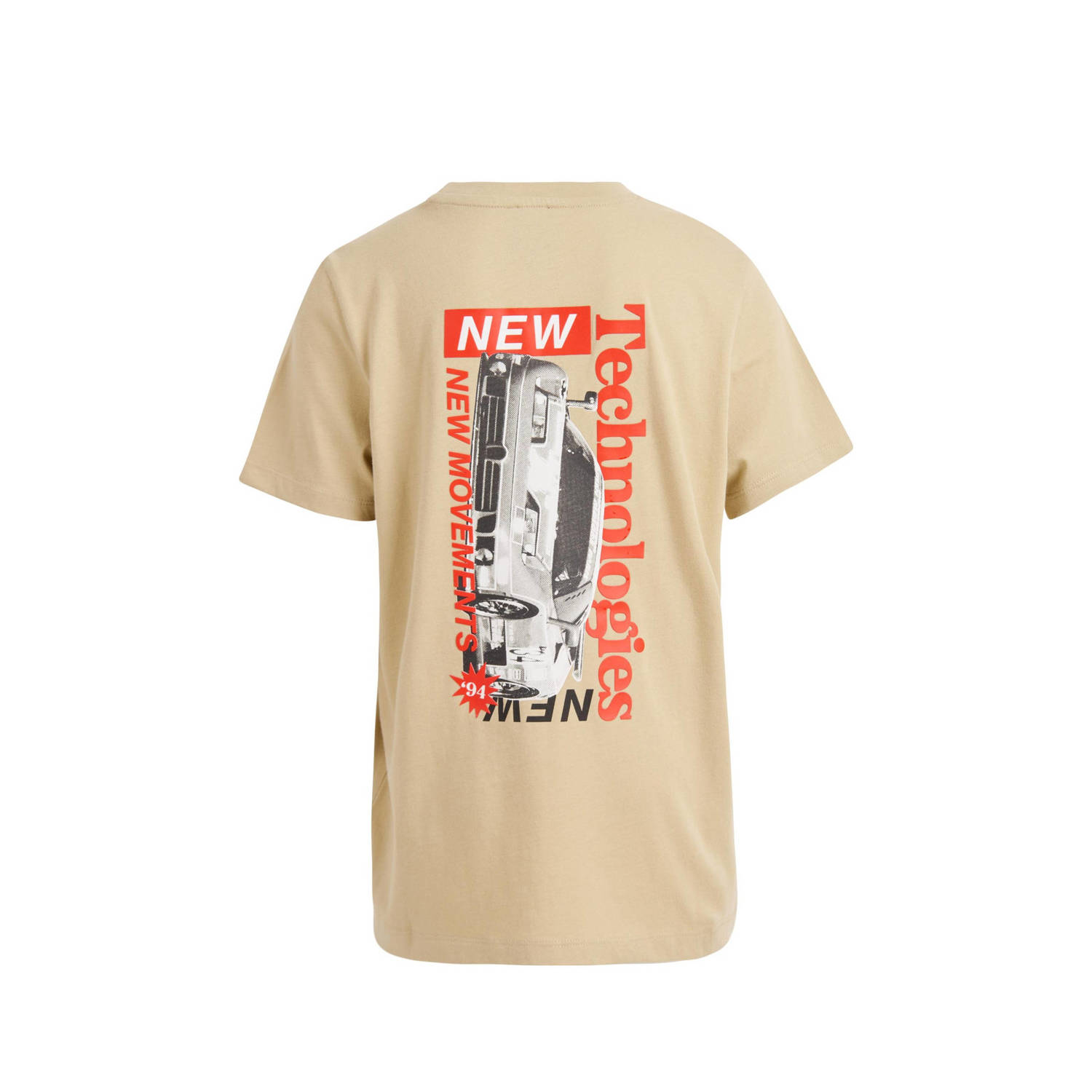 Shoeby T-shirt met backprint zand rood grijs