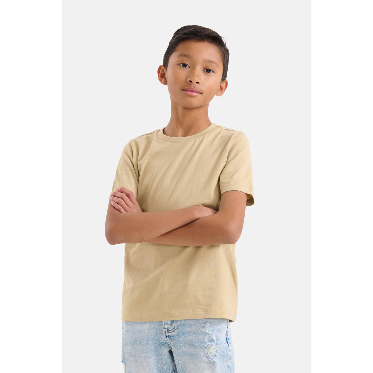 Shoeby T-shirt met backprint zand rood grijs