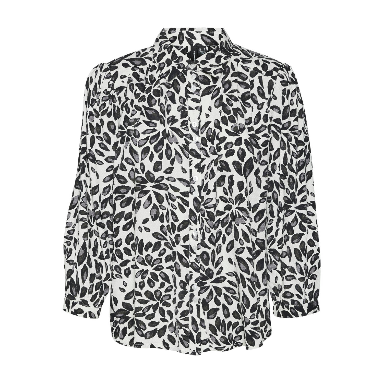 VERO MODA blouse VMGWEN met all over print zwart wit