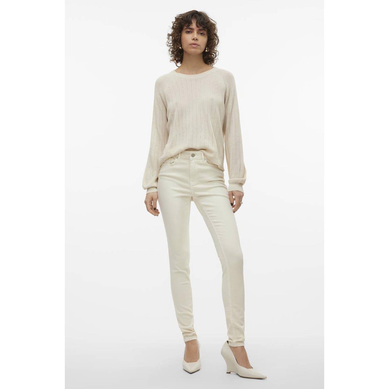 VERO MODA skinny jeans VMFLASH creme