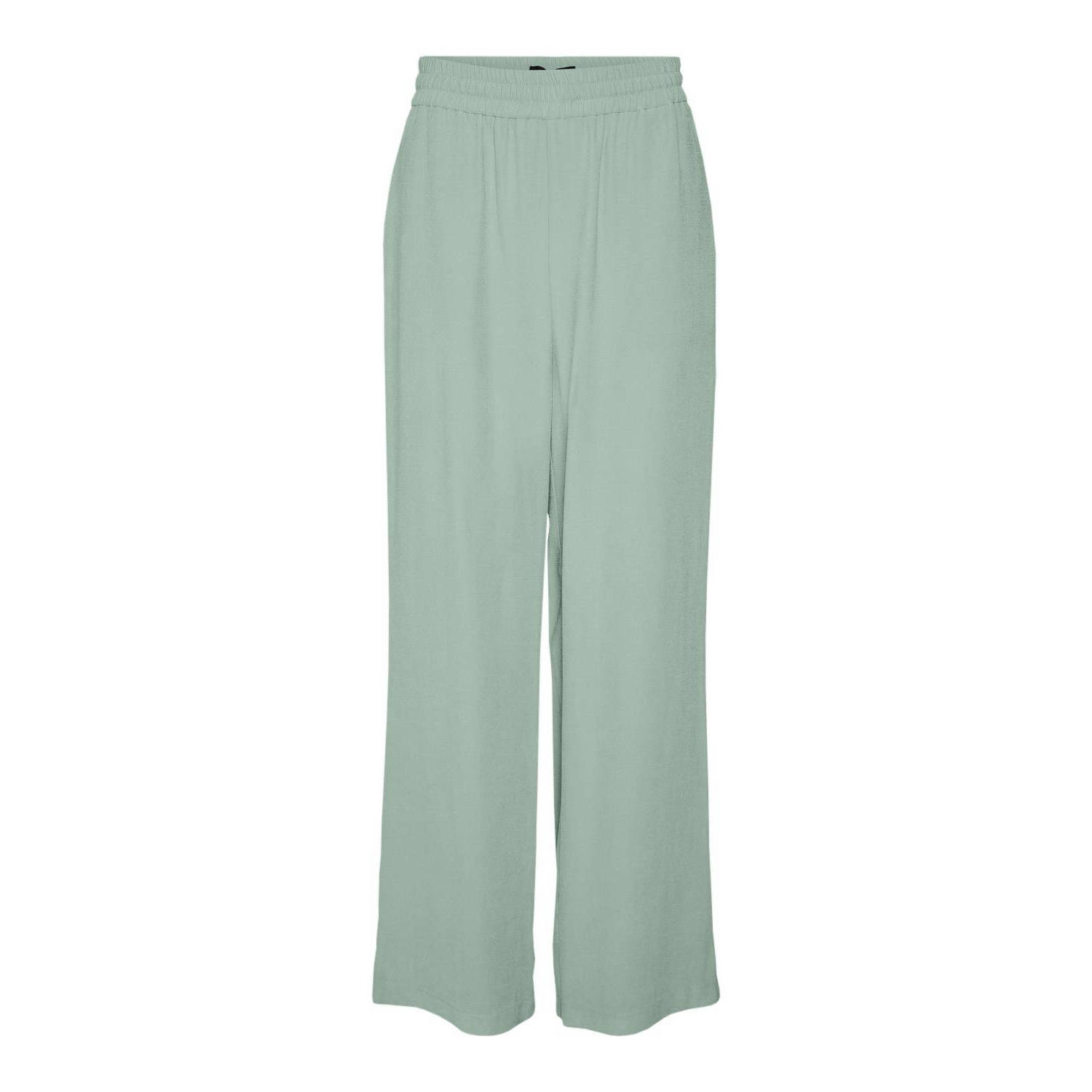 VERO MODA high waist wide leg pantalon VMCARMEN lichtgroen