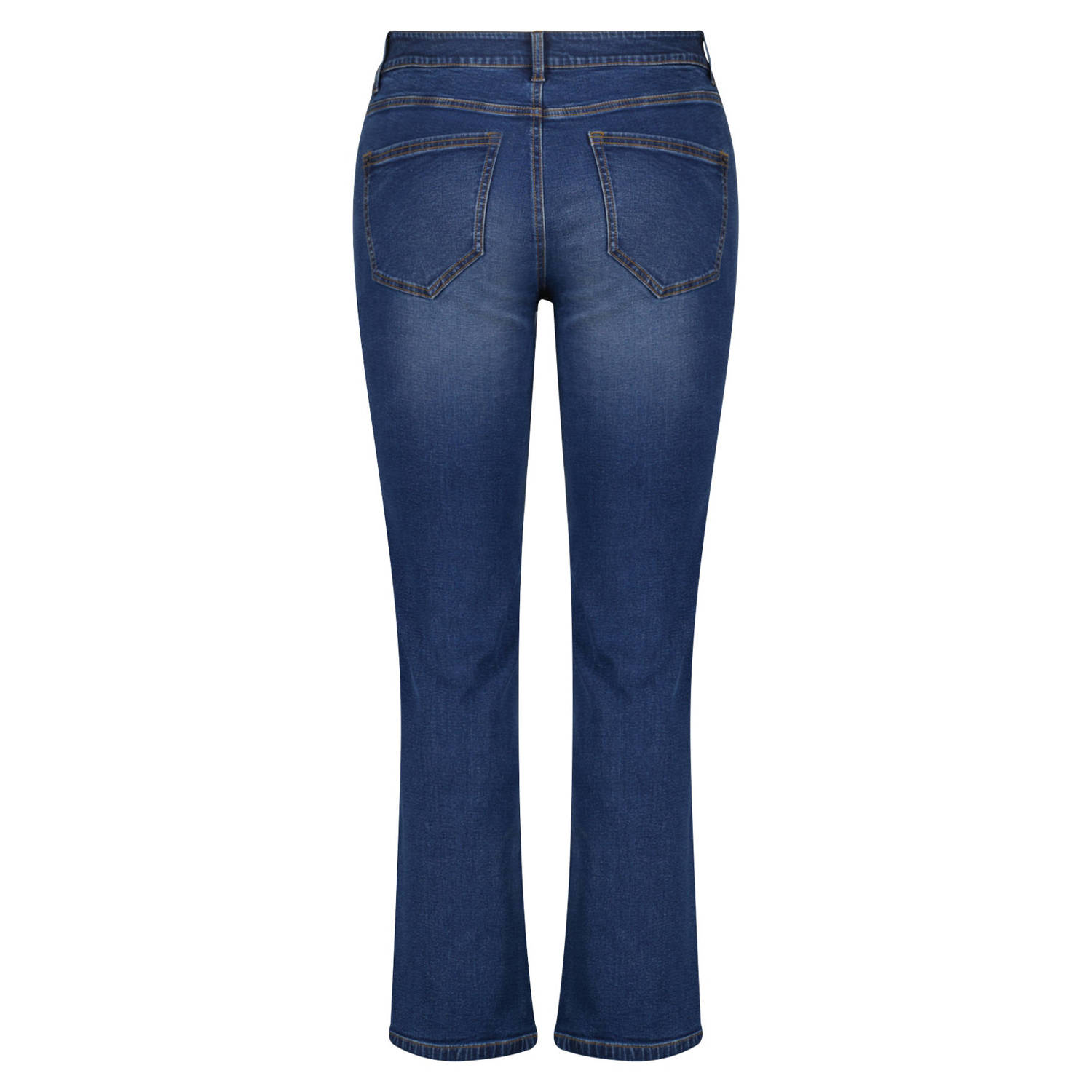 MS Mode high waist straight leg jeans medium blue denim