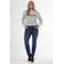 MS Mode high waist straight leg jeans medium blue denim