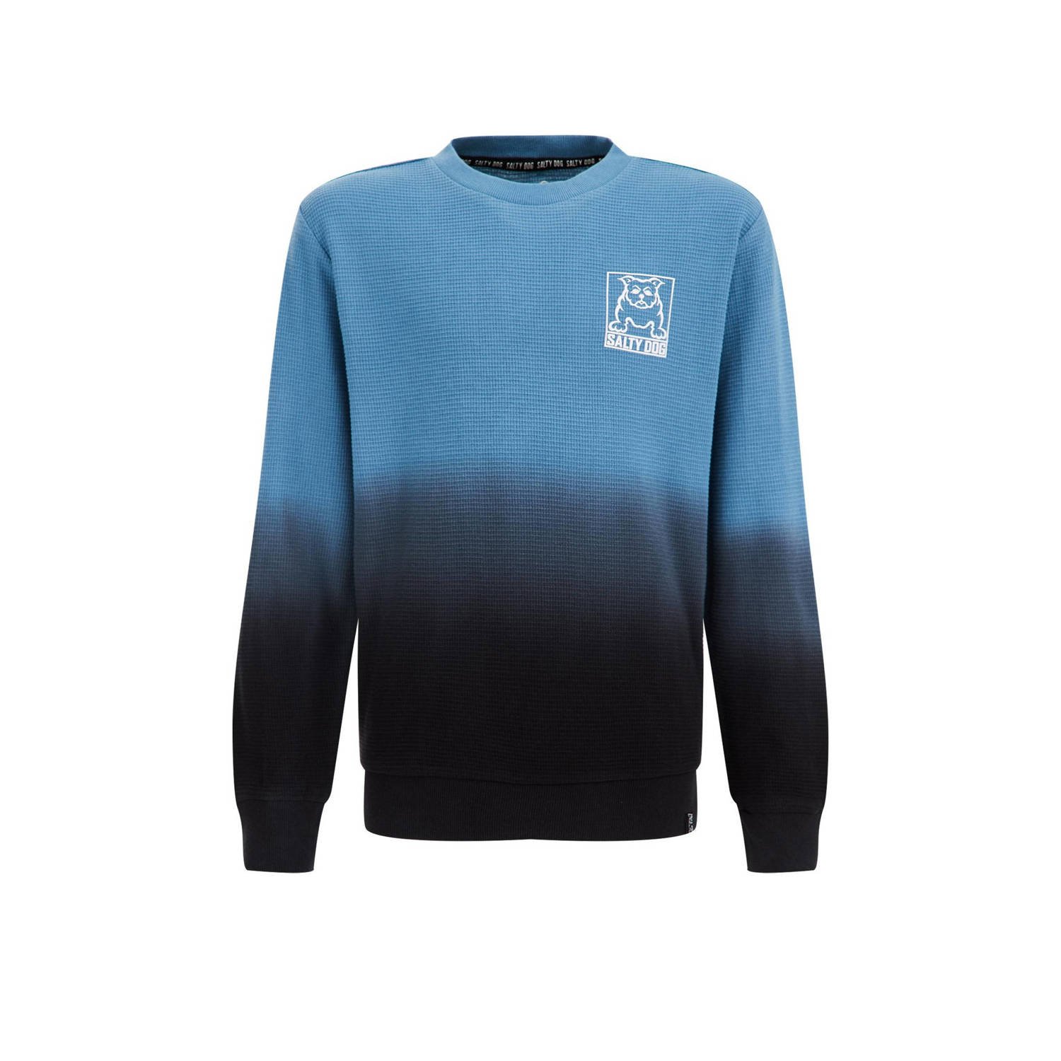 WE Fashion tie-dye sweater blauw donkerblauw