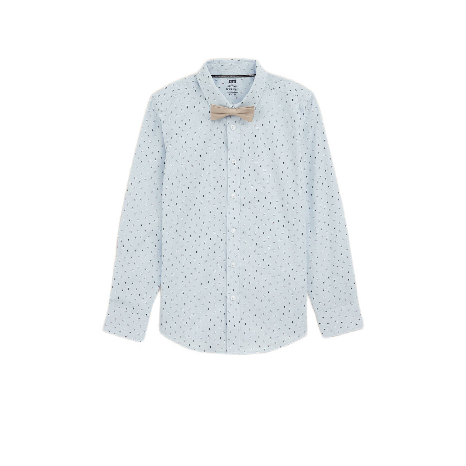 WE Fashion overhemd met all over print lichtblauw