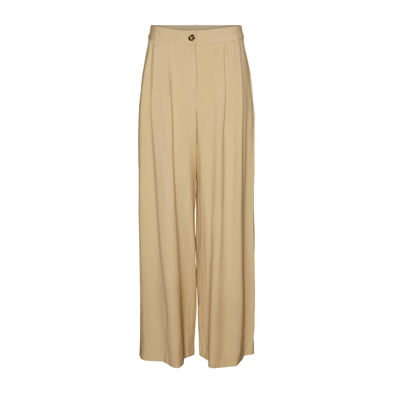 VERO MODA AWARE by high waist wide leg pantalon VMJOURNI beige