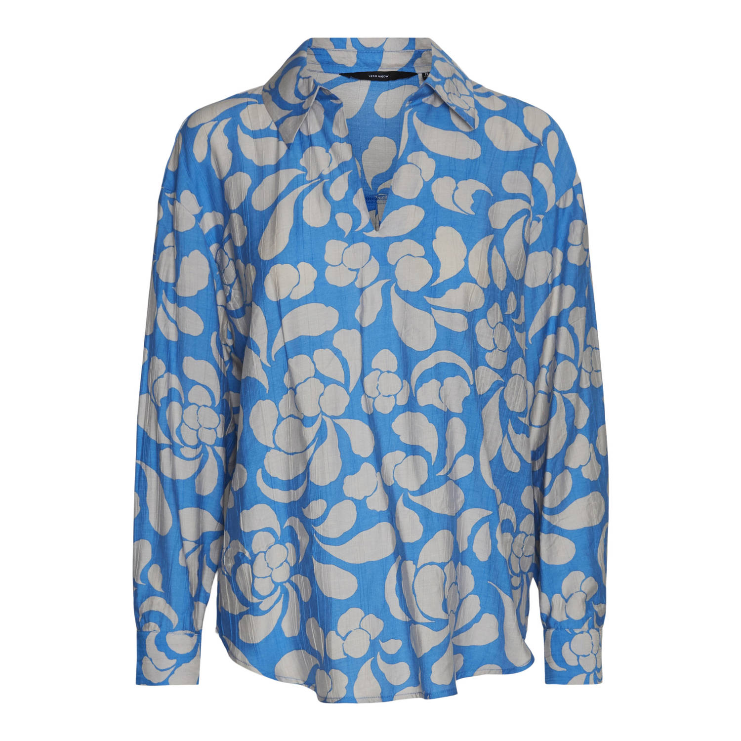 VERO MODA blousetop VMGAJA met all over print blauw lichtgrijs