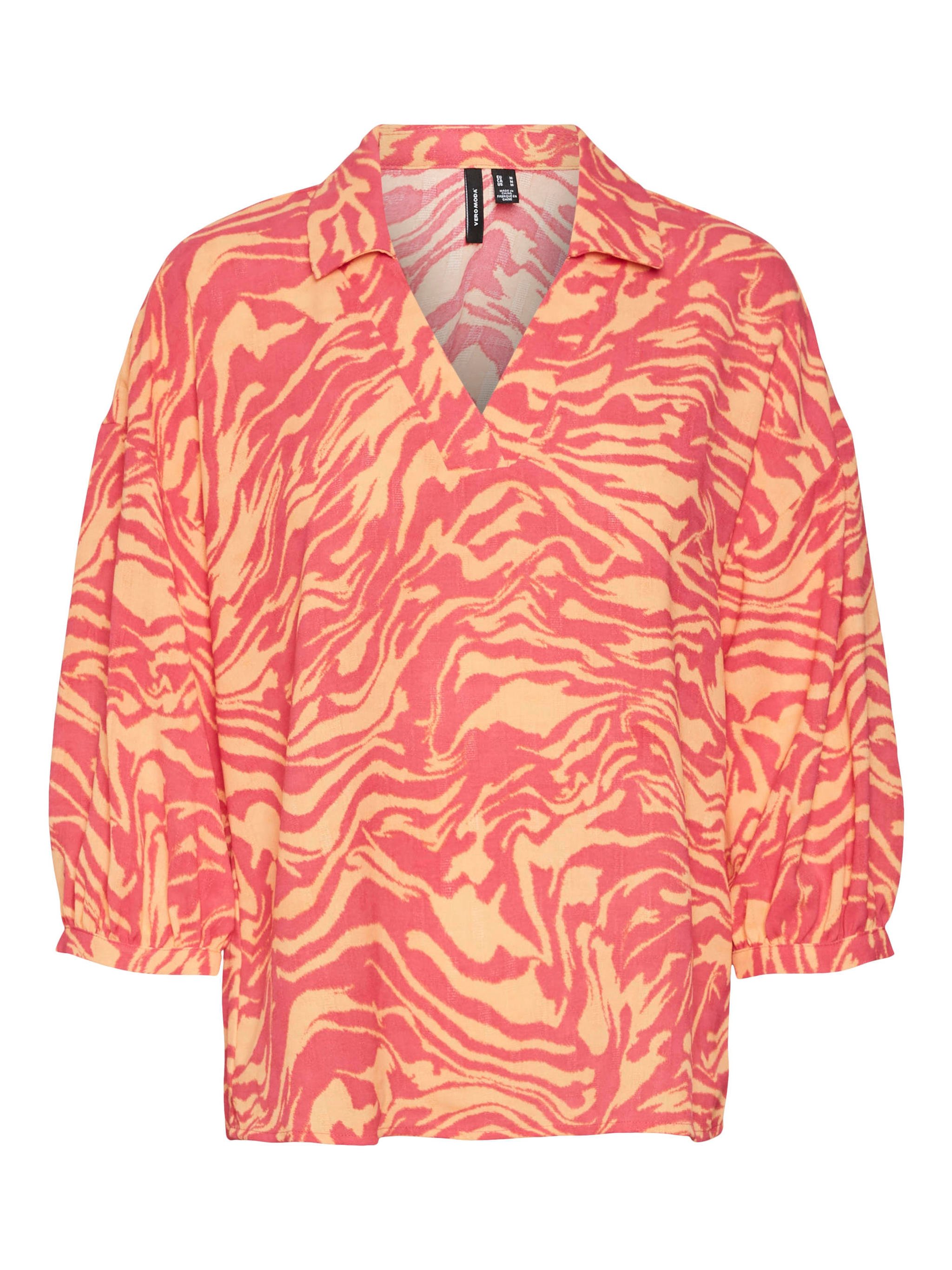 VERO MODA VMILONA blouse met volledige print, gemaakt van 100% polyester