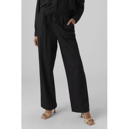 VERO MODA wide leg pantalon VMJESMILO zwart afbeelding