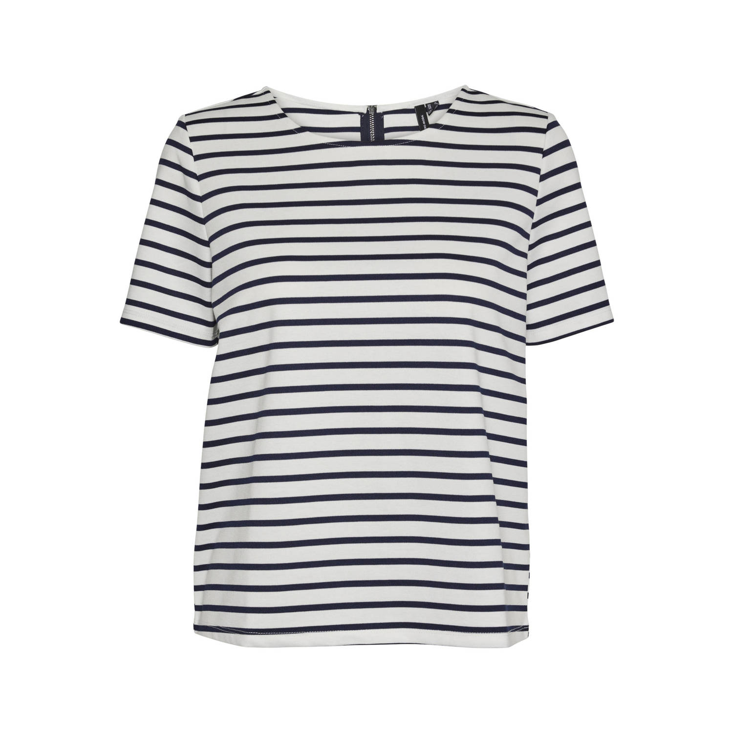 VERO MODA gestreepte top VMABBY ecru marine