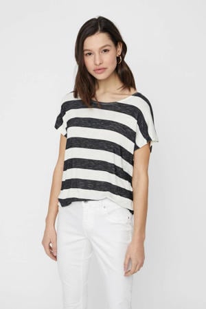 gestreept T-shirt VMWIDE zwart/wit