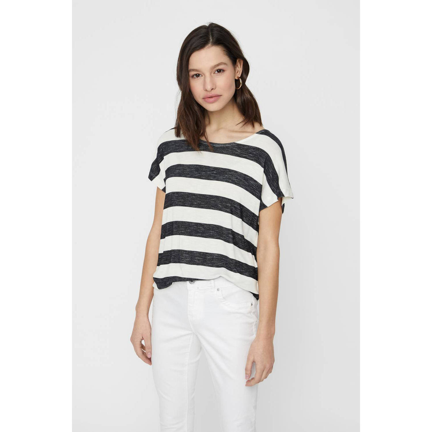 Vero Moda Shirt met korte mouwen VMWIDE STRIPE SL TOP GA JRS NOOS