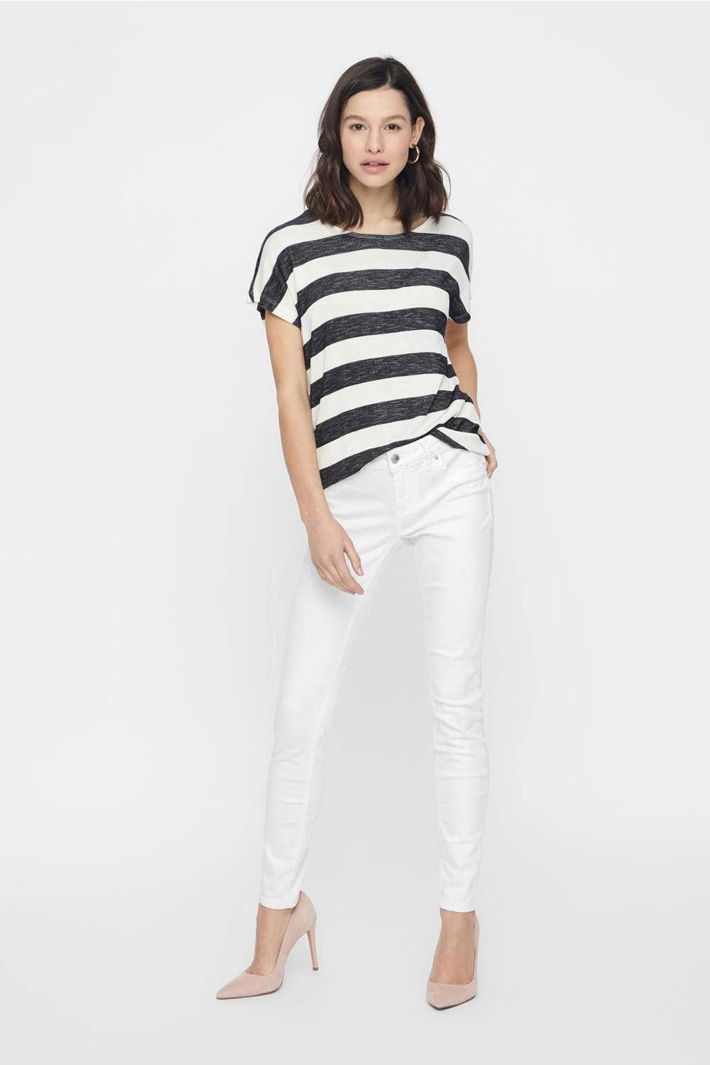 VERO MODA gestreept T-shirt VMWIDE zwart/wit