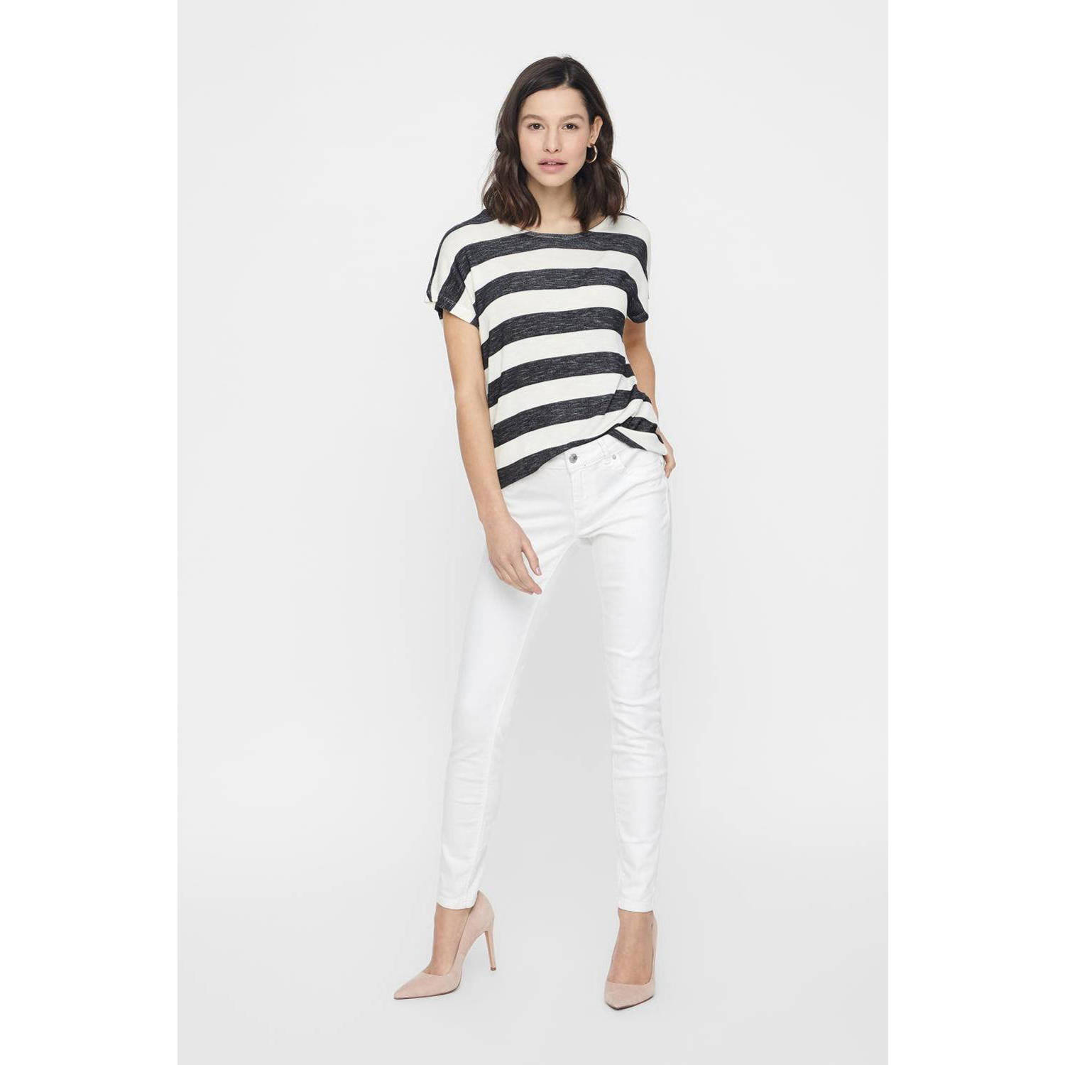 VERO MODA gestreept T-shirt VMWIDE zwart wit