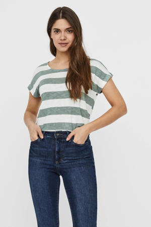 gestreept T-shirt VMWIDE grijs/wit