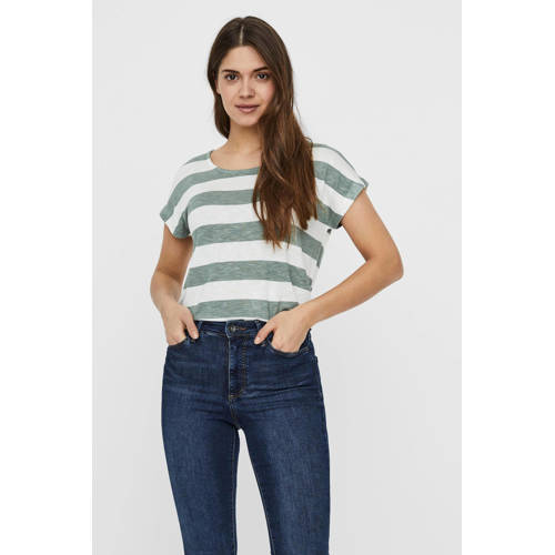 VERO MODA gestreept T-shirt VMWIDE grijs/wit afbeelding