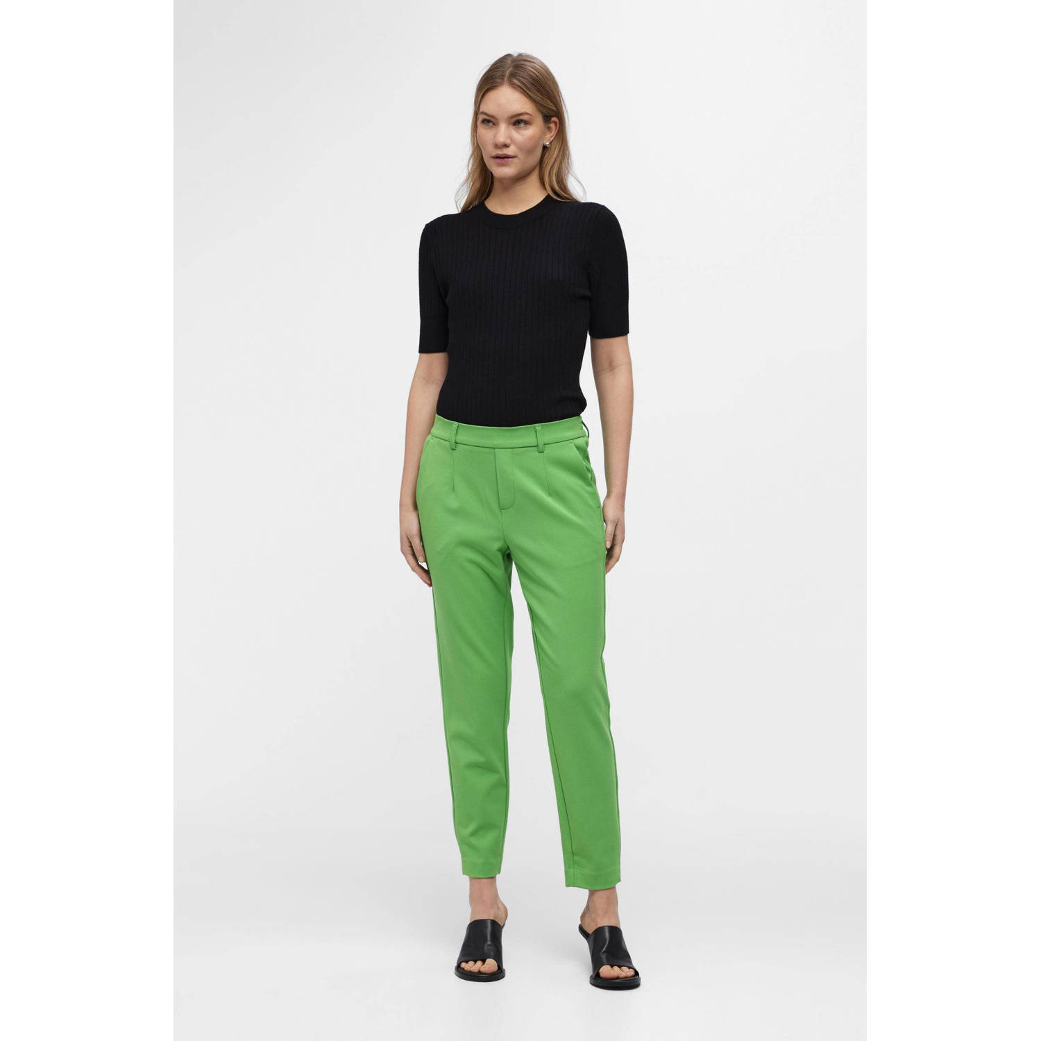 OBJECT slim fit broek groen