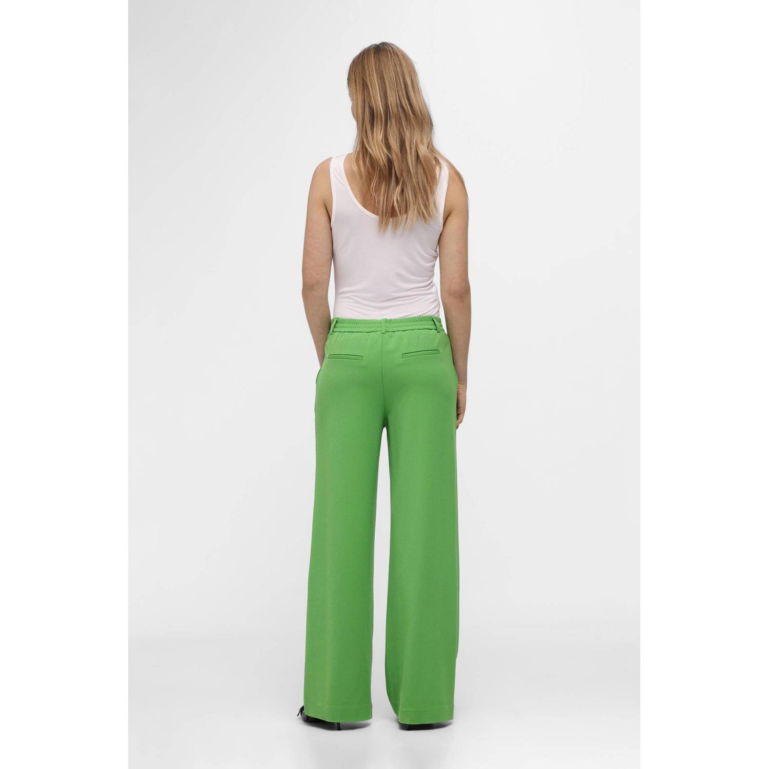 OBJECT wide leg pantalon groen