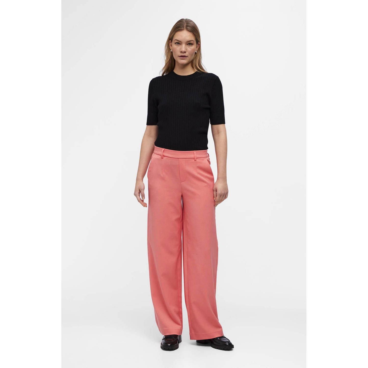 OBJECT wide leg pantalon roze