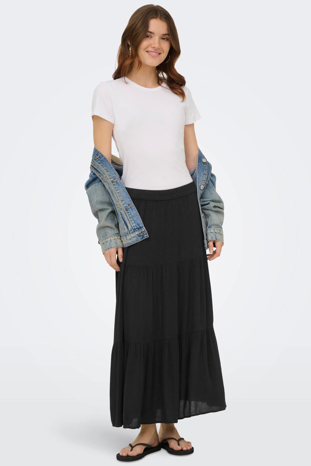 ONLY midi rok ONLMIKKA zwart