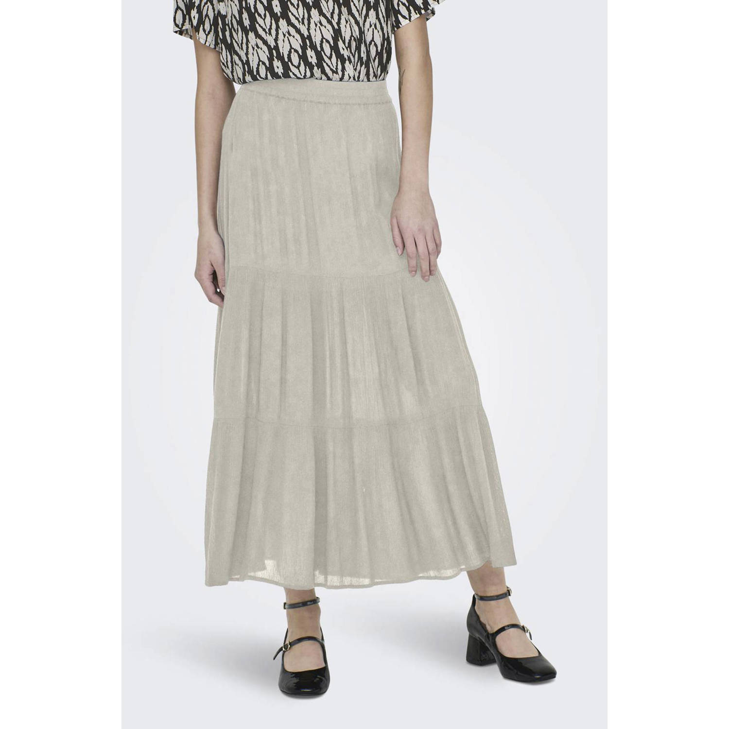 ONLY midi rok ONLMIKKA beige