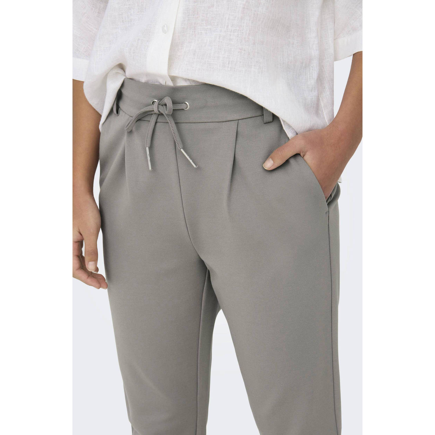 ONLY regular fit pantalon ONLPOPTRASH grijs