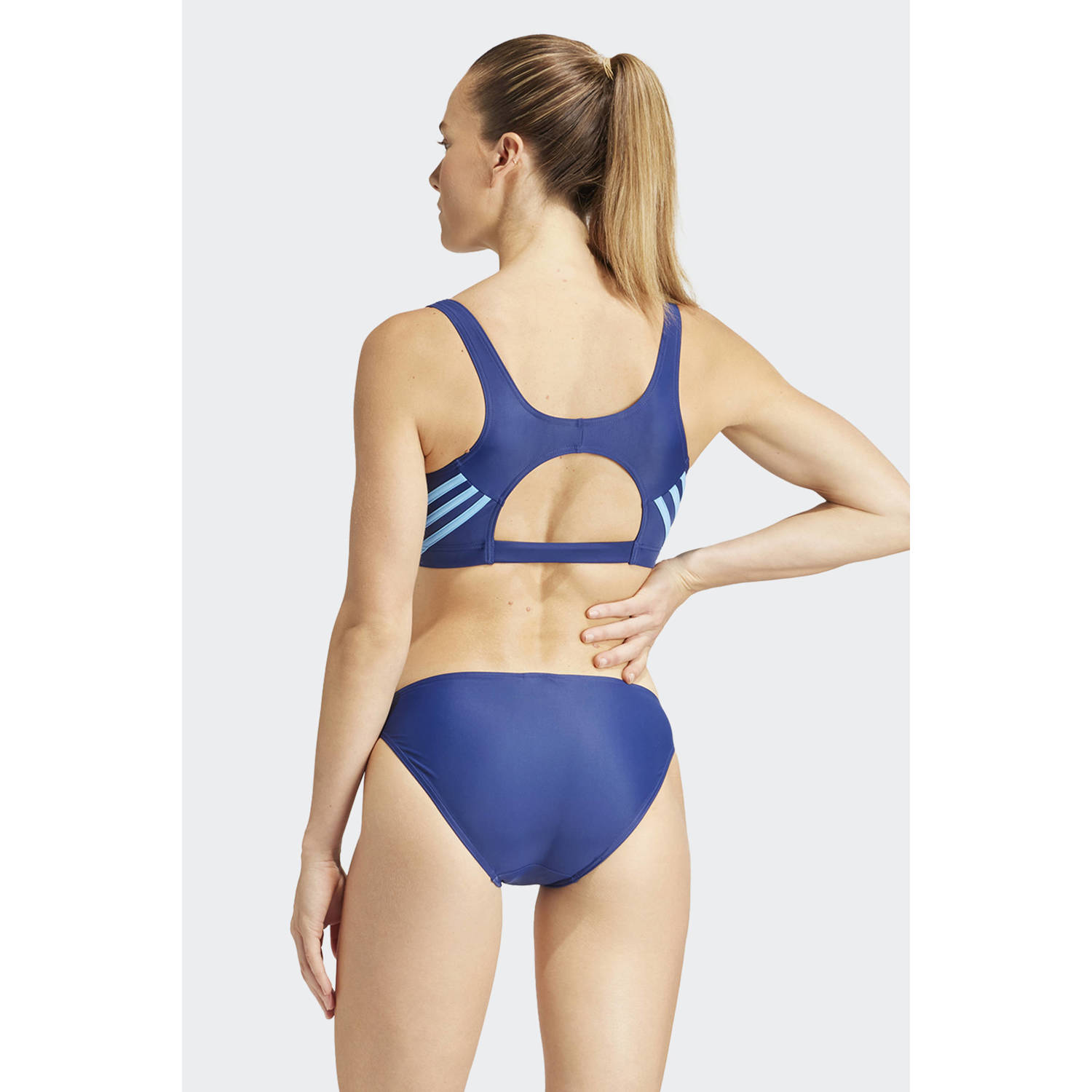 adidas Performance Infinitex crop bikini donkerblauw