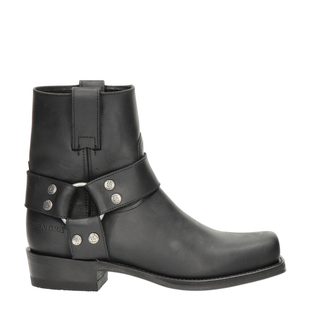 Zwarte dames Sendra 9077 Pete leren bikerboots
