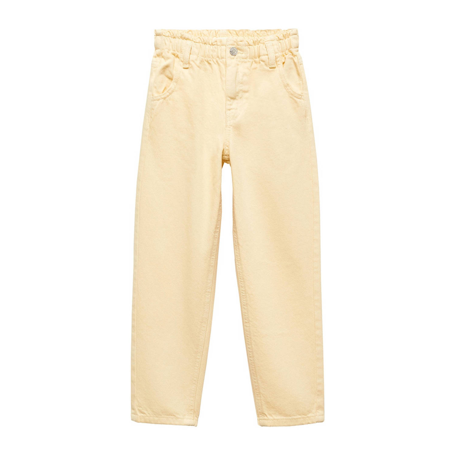 Mango Kids straight fit jeans geel Meisjes Denim Effen 152