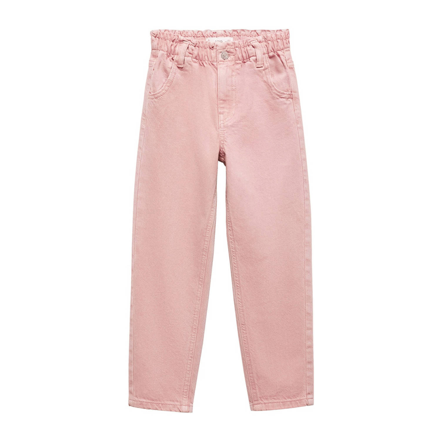 Mango Kids straight fit jeans roze